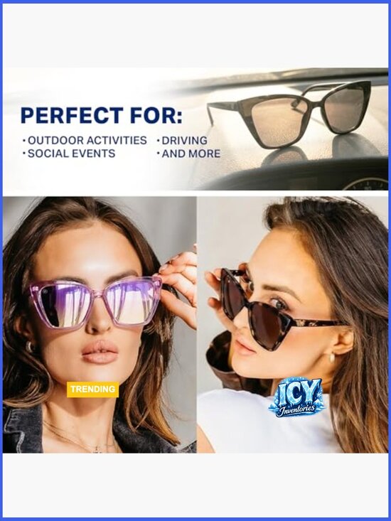 Polarized Cat Eye Sunglasses UV Protection Scratch-Resistant TR90 Frame
